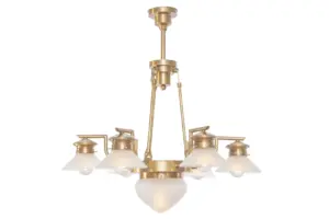 Basel 6 armed chandelier - LED handmade brass chandelier