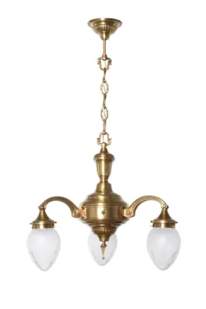 Bratislava 3 armed chandelier - LED handmade brass chandelier