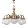 Bratislava 5 armed chandelier - LED handmade brass chandelier