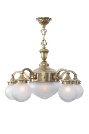 Bratislava 5 armed chandelier - LED handmade brass chandelier