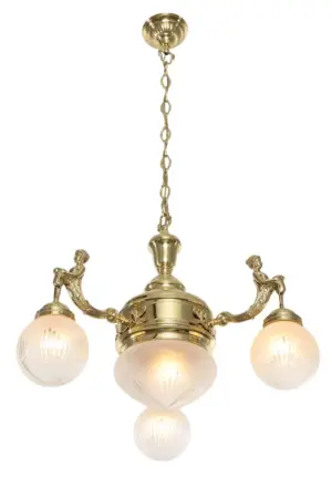 Fortuna 3 armed chandelier II. - LED handmade brass chandelier