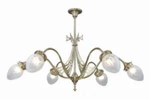 Genoa 6 armed Chandelier - LED handmade brass chandelier