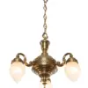 Gyor 3 armed chandelier - LED handmade brass chandelier