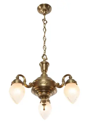 Gyor 3 armed chandelier - LED handmade brass chandelier