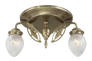 Pannon 2 armed ceiling fitting - LED handmade brass ceiling lamp