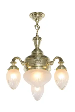 Papa 3 armed chandelier II. – LED handmade brass chandelier