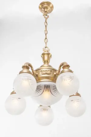 Papa 5 armed chandelier II. – LED handmade brass chandelier