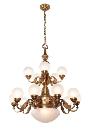 Pecs 15 armed chandelier - LED handmade brass chandelier
