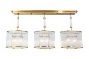 Petitot pendant I/3. - LED handmade brass pendant