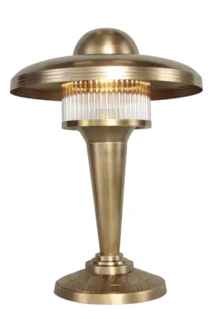 Petitot table lamp IV. - LED handmade brass table lamp