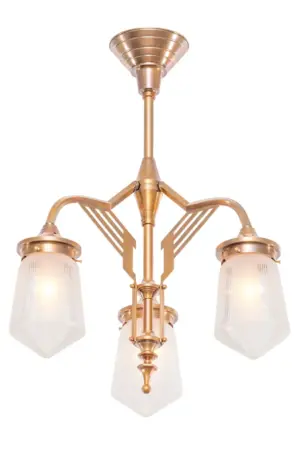 Prague 3 armed chandelier II. - LED handmade brass chandelier