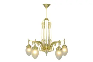 Rome 5 armed chandelier - LED handmade brass chandelier