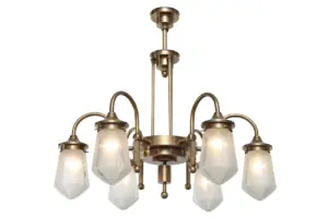 Tyrol 6 armed chandelier - LED handmade brass chandelier