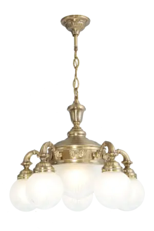 Papa 5 armed chandelier I. – LED handmade brass chandelier