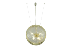 Macaron pendant vertical 40 - LED handmade brass pendant