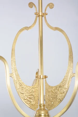 Matt brass three armed chandelier 285