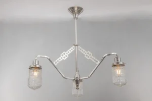 Three armed art deco chandelier 22