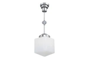 Restored pendant with cubical shaped glass shade 90