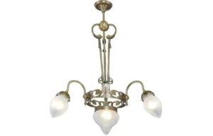 Brass chandelier made in manner of Ödön Lechner 171