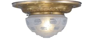 Impressive ceiling lamp with richly decorated glass shade 146