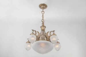 Classical - neo baroque chandelier with swan shaped casts 6