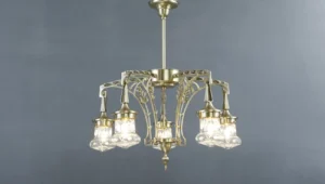 Tiny chandelier with cut glass shades 356.