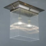 Curved ceiling flush mount with crystal tubes 361.