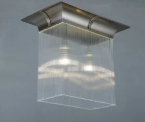 Curved ceiling flush mount with crystal tubes 361.
