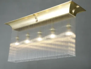 Sleek plafonniere with crystal tubes 362.