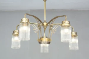 Art nouveau chandelier with 5 bulbs 276