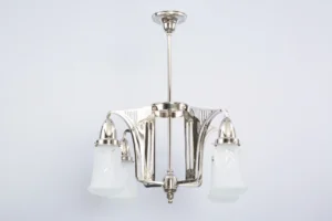 Nickel plated chandelier with cut glasses 295