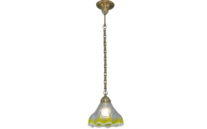 Gorgeous pendant with yellow striped galss shade 147