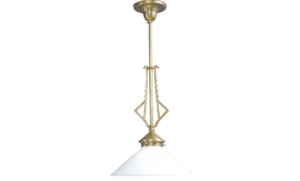 Pendant with a symmetrical cast décor and open shade 159