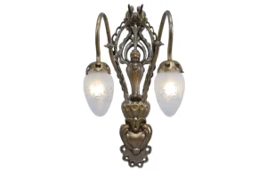 Huge, full cast brass wall light 207