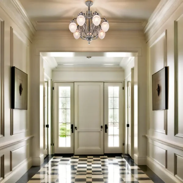 Pannon 7 armed chandelier - LED handmade brass chandelier - Image 4