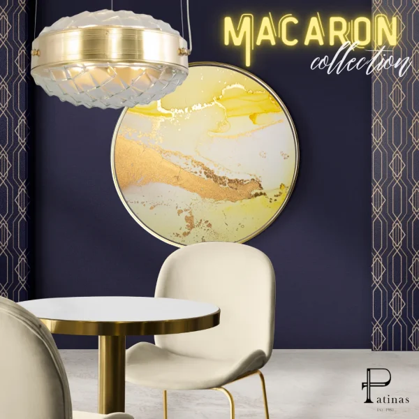 Macaron pendant horizontal 50 - LED handmade brass pendant - Image 10