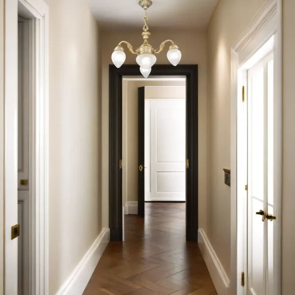 Pecs 3 armed chandelier III. - LED handmade brass chandelier - Image 8