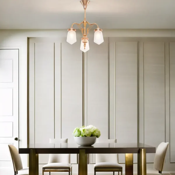 Prague 3 armed chandelier II. - LED handmade brass chandelier - Image 10