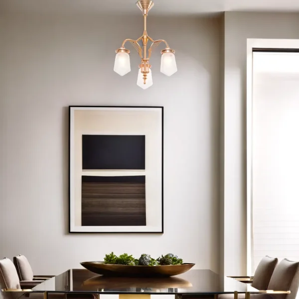 Prague 3 armed chandelier II. - LED handmade brass chandelier - Image 9