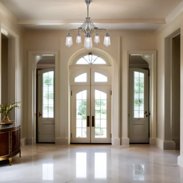 Prague 5 armed chandelier I. - LED handmade brass chandelier - Image 9