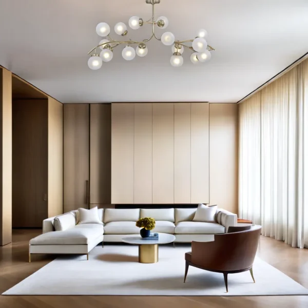 Primavera chandelier 16 - LED handmade brass chandelier - Image 15