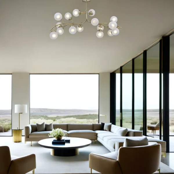 Primavera chandelier 16 - LED handmade brass chandelier - Image 14