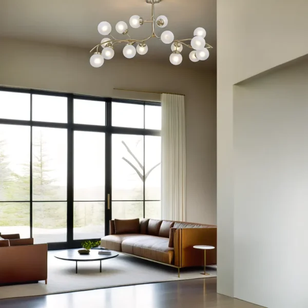 Primavera chandelier 16 - LED handmade brass chandelier - Image 13