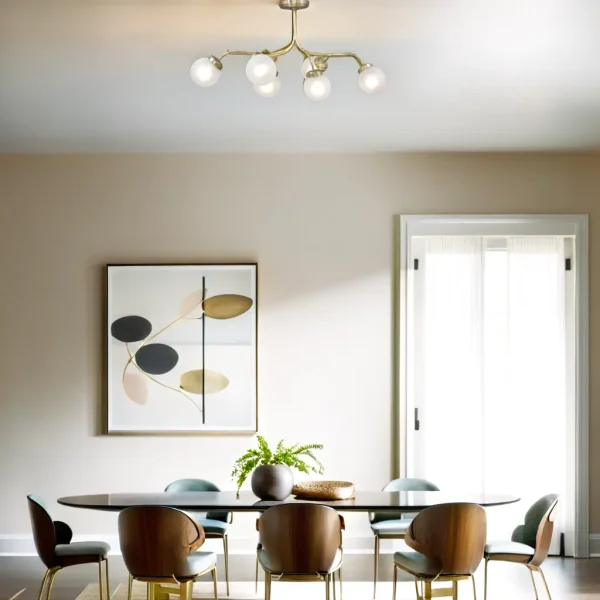 Primavera chandelier 6 - LED handmade brass chandelier - Image 14