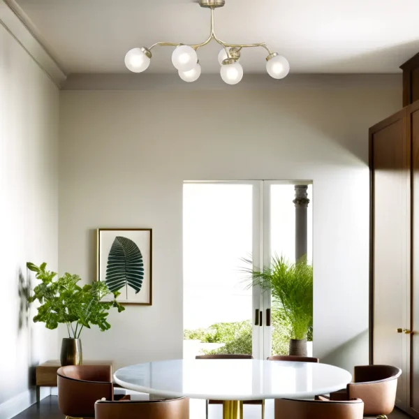 Primavera chandelier 6 - LED handmade brass chandelier - Image 11
