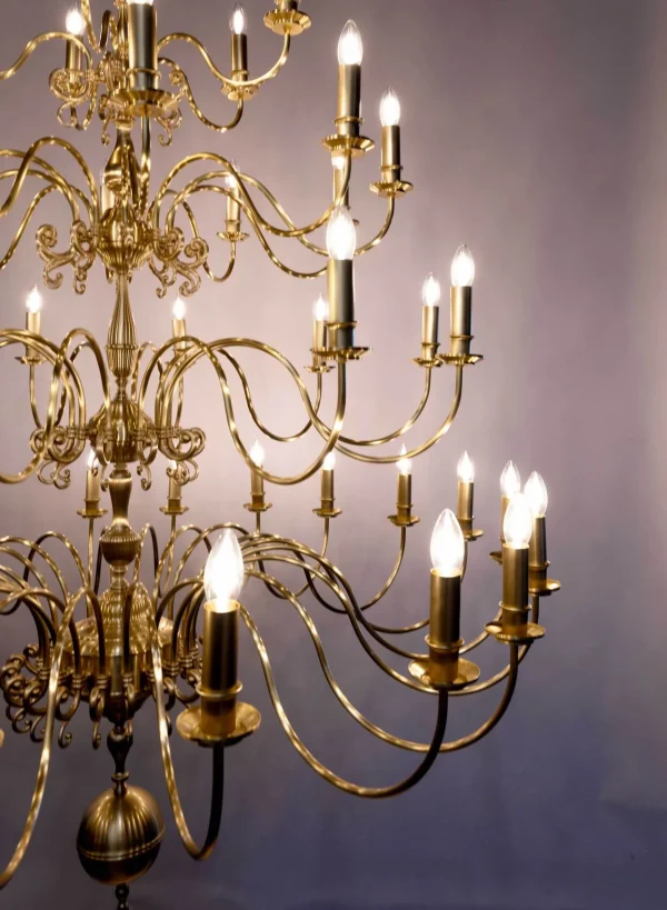 Rotterdam 45 armed chandelier - LED handmade brass chandelier - Image 3