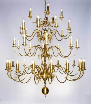 Rotterdam 45 armed chandelier - LED handmade brass chandelier