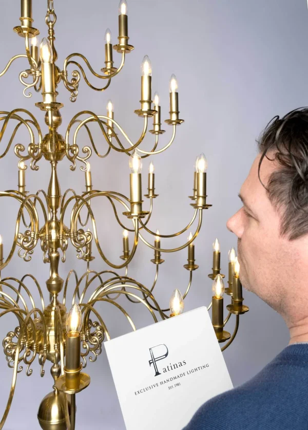 Rotterdam 45 armed chandelier - LED handmade brass chandelier - Image 4