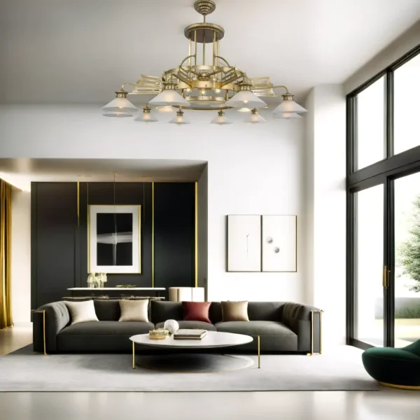 Snooker 10 armed chandelier - LED handmade brass chandelier - Image 12