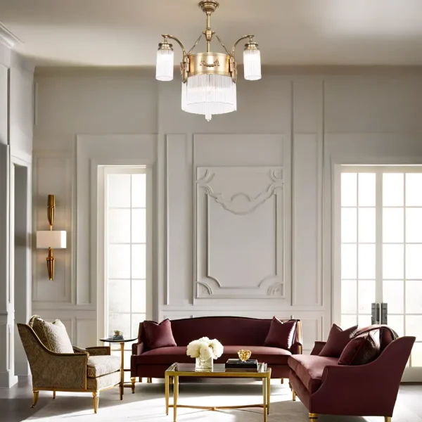 Strasbourg 3 armed chandelier - LED handmade brass chandelier - Image 11